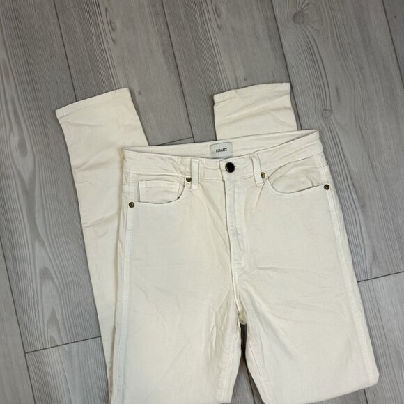 Khaite Authentic Solid Bone White Ivory Vanessa High Rise Slim Skinny Jeans 26 - Picture 2 of 12